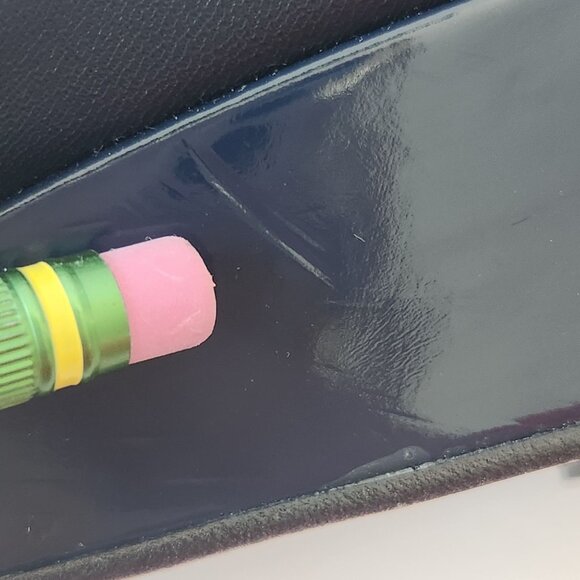 Fs/ny French Sole NY Navy Scalloped Leather Wedge Shoes Cute Ballet Casual - Picture 14 of 14